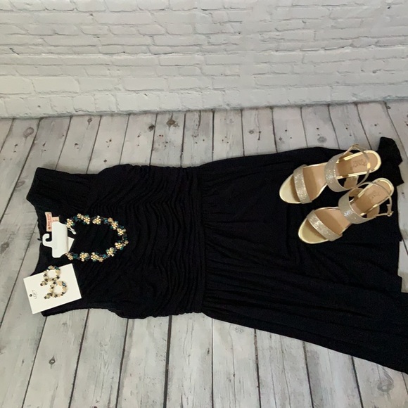 NWT BROOKS BROTHERS Ruched Jersey Dress in Navy - Picture 2 of 9